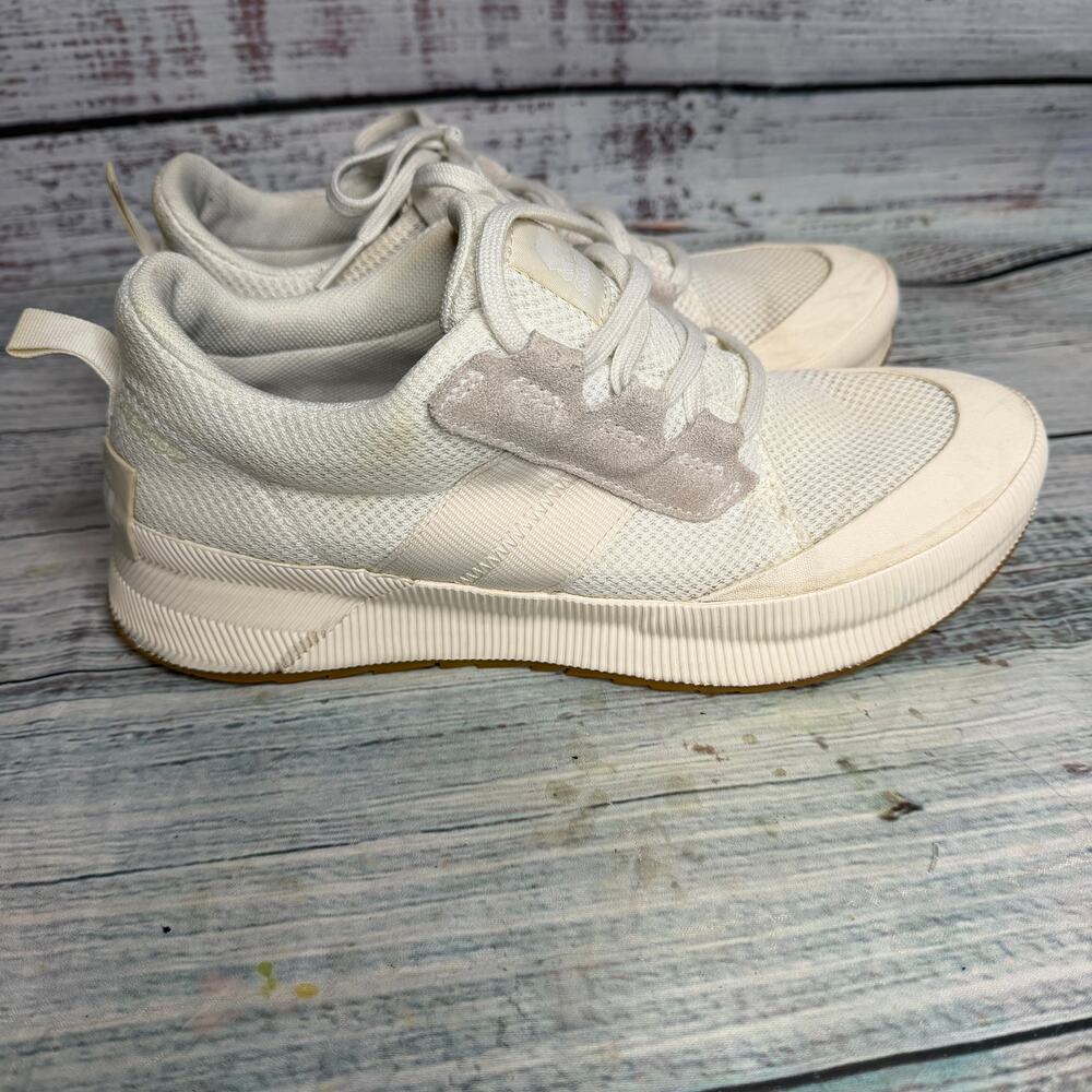 Sorel Ona 503 Hiker Sneakers Women 9.5 White Ivory Suede Mesh Gum Sole